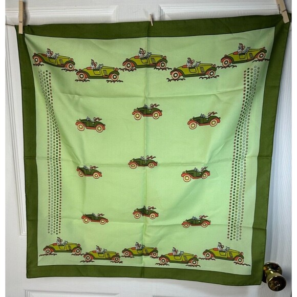 Mr. Emperor Accessories - Mr. Emperor Scarf Green Race Cars Made in Italy Polyester Machine Wash 26"